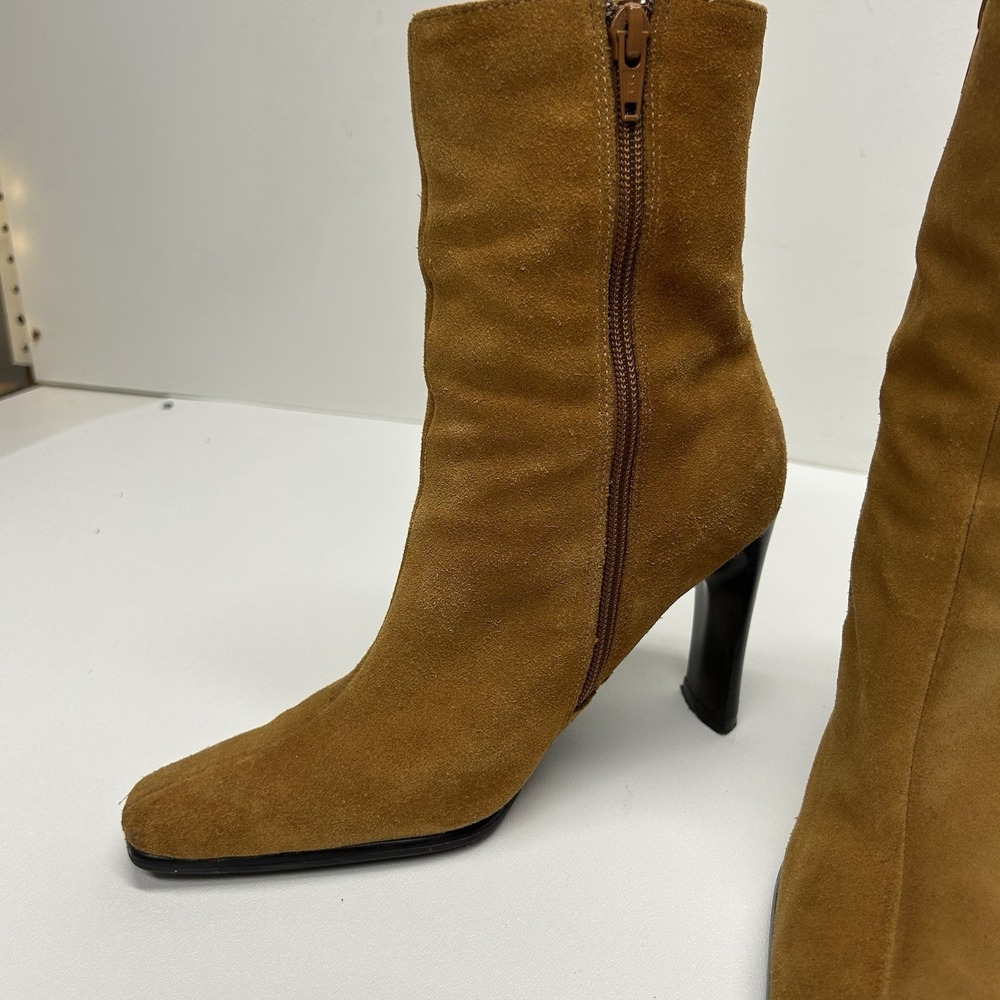 Predictions Suede Fringe Western Boots Vintage Y2K Boho Festival Heeled Size 6 - Picture 8 of 16